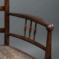 Liberty & Co., attributed. An English Walnut Arts & Crafts Ladder Back Armchair - Thumbnail 10