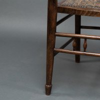 Liberty & Co., attributed. An English Walnut Arts & Crafts Ladder Back Armchair - Thumbnail 15