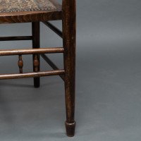 Liberty & Co., attributed. An English Walnut Arts & Crafts Ladder Back Armchair - Thumbnail 16