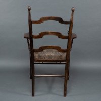 Liberty & Co., attributed. An English Walnut Arts & Crafts Ladder Back Armchair - Thumbnail 19