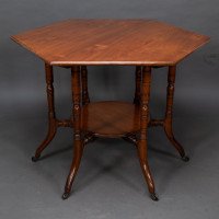 Collinson & Lock, attributed. An Aesthetic Movement Walnut Octagonal Center Table - Thumbnail 3