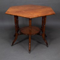 Collinson & Lock Attributed, Aesthetic Movement Walnut Octagonal Centre Table - Thumbnail 4