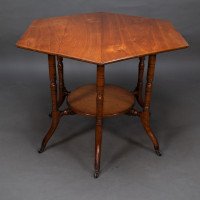 Collinson & Lock, attributed. An Aesthetic Movement Walnut Octagonal Center Table - Thumbnail 5