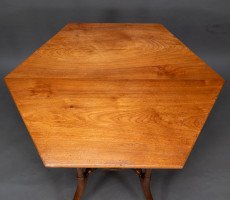 Collinson & Lock, attributed. An Aesthetic Movement Walnut Octagonal Center Table - Thumbnail 6