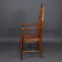 Liberty & Co., Arts & Crafts Armchair with Heart Cut-outs & Stylized Floral Detail - Thumbnail 4