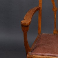 Liberty & Co., Arts & Crafts Armchair with Heart Cut-outs & Floral Detail - Thumbnail 10