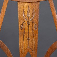 Liberty & Co., Arts & Crafts Armchair with Heart Cut-outs & Floral Detail - Thumbnail 9