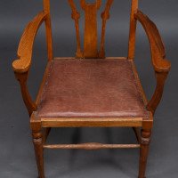 Liberty & Co., Arts & Crafts Armchair with Heart Cut-outs & Floral Detail - Thumbnail 11