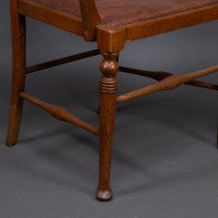 Liberty & Co., Arts & Crafts Armchair with Heart Cut-outs & Floral Detail - Thumbnail 13