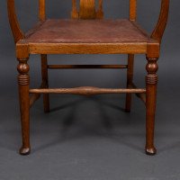 Liberty & Co., Arts & Crafts Armchair with Heart Cut-outs & Floral Detail - Thumbnail 14