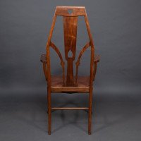 Liberty & Co., Arts & Crafts Armchair with Heart Cut-outs & Floral Detail - Thumbnail 18