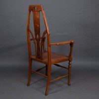 Liberty & Co., Arts & Crafts Armchair with Heart Cut-outs & Stylized Floral Detail - Thumbnail 19