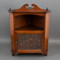 Liberty & Co., Early Aesthetic Movement Walnut Corner Wall Cabinet - Thumbnail 6