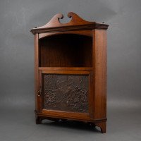 Liberty & Co., an Early Aesthetic Movement Walnut Corner Wall Cabinet - Thumbnail 5