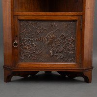 Liberty & Co., an Early Aesthetic Movement Walnut Corner Wall Cabinet - Thumbnail 9