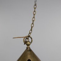Arts & Crafts Brass Lantern with the Original Vaseline Shade - Thumbnail 6