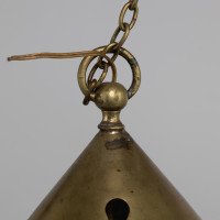 Arts & Crafts Brass Lantern with the Original Vaseline Shade - Thumbnail 7