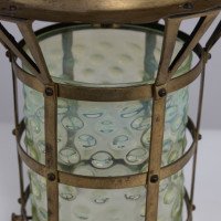 Arts & Crafts Brass Lantern with the Original Vaseline Shade - Thumbnail 10