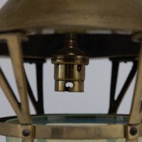 Arts & Crafts Brass Lantern with the Original Vaseline Shade - Thumbnail 9