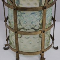 Arts & Crafts Brass Lantern with the Original Vaseline Shade - Thumbnail 11