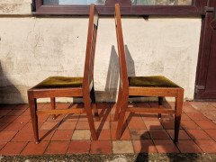 Liberty & Co., Pair of English Arts & Crafts Walnut Chairs with Stylized MOP Inlay - Thumbnail 5