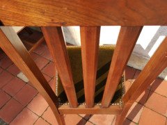 Liberty & Co., Pair of English Arts & Crafts Walnut Chairs with Stylized MOP Inlay - Thumbnail 11