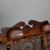 E. W. Godwin, Style Of, Aesthetic Movement Oak Pipe Rack with Japonesque Backplate - Thumbnail 6