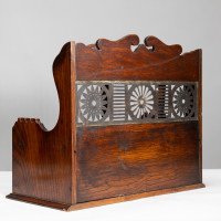 E. W. Godwin, Style Of, Aesthetic Movement Oak Pipe Rack with Japonesque Backplate - Thumbnail 13