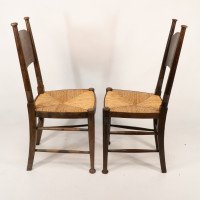 William Birch, Retailed by Liberty & Co., A Pair of Arts & Crafts Oak Dining Chairs - Thumbnail 2