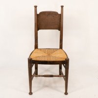 William Birch, Retailed by Liberty & Co., A Pair of Arts & Crafts Oak Dining Chairs - Thumbnail 4
