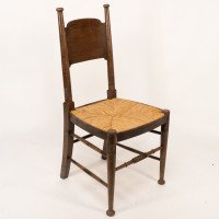 William Birch, Retailed by Liberty & Co., a Pair of Arts & Crafts Oak Dining Chairs - Thumbnail 3