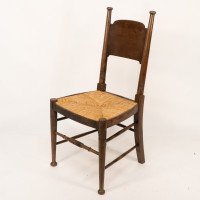 William Birch, Retailed by Liberty & Co., a Pair of Arts & Crafts Oak Dining Chairs - Thumbnail 5