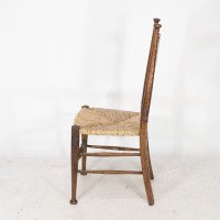 William Birch for Liberty & Co., A Pair of Arts & Crafts Rush Seat Oak Chairs - Thumbnail 7
