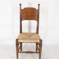 William Birch for Liberty & Co., a Pair of Arts & Crafts Rush Seat Oak Chairs - Thumbnail 8