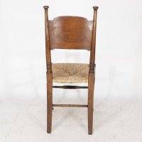 William Birch for Liberty & Co., A Pair of Arts & Crafts Rush Seat Oak Chairs - Thumbnail 14
