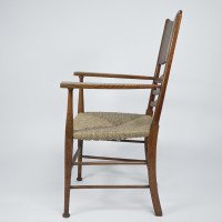 William Birch. Arts & Crafts Oak Armchair with Glasgow-Style Floral Carving - Thumbnail 4
