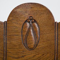 William Birch. An Arts & Crafts Oak Armchair with Glasgow-Style Floral Carving - Thumbnail 7