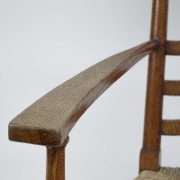 William Birch. Arts & Crafts Oak Armchair with Glasgow-Style Floral Carving - Thumbnail 10