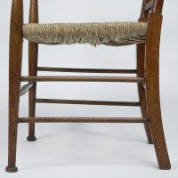William Birch. Arts & Crafts Oak Armchair with Glasgow-Style Floral Carving - Thumbnail 14