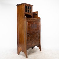 Lamb of Manchester. Anglo-Japanese Secretaire Bookcase with Lacquered Panel - Thumbnail 3