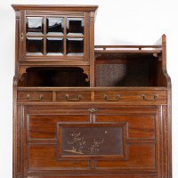 Lamb of Manchester. Anglo-Japanese Secretaire Bookcase with Lacquered Panel - Thumbnail 6