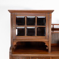 Lamb of Manchester. Anglo-Japanese Secretaire Bookcase with Lacquered Panel - Thumbnail 7