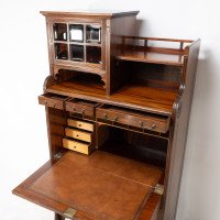 Lamb of Manchester. Anglo-Japanese Secretaire Bookcase with Lacquered Panel - Thumbnail 12
