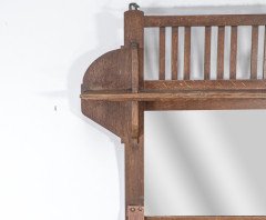 Liberty & Co., Arts & Crafts Oak Hanging Paper Rack with Central Mirror - Thumbnail 7