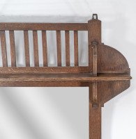 Liberty & Co., Arts & Crafts Oak Hanging Paper Rack with Central Mirror - Thumbnail 8