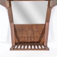 Liberty & Co., Arts & Crafts Oak Hanging Paper Rack with Central Mirror - Thumbnail 10