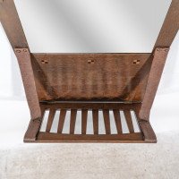 Liberty & Co., Arts & Crafts Oak Hanging Paper Rack with Central Mirror - Thumbnail 11