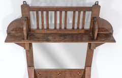 Liberty & Co., Arts & Crafts Oak Hanging Paper Rack with Central Mirror - Thumbnail 5