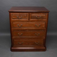 Morris & Co., Arts & Crafts Walnut Chest of Drawers with Finely Cast Handles - Thumbnail 2