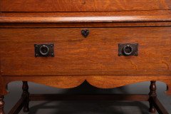 Ambrose Heal Rare Mansfield Oak Chest of Drawers with Iron Heart Escutcheons - Thumbnail 12